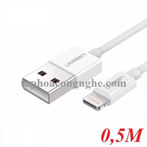 Ugreen 20727 0.5M màu Trắng ABS Cáp Lightning sạc + truyền dữ liệu cho iPhone US155 30020727